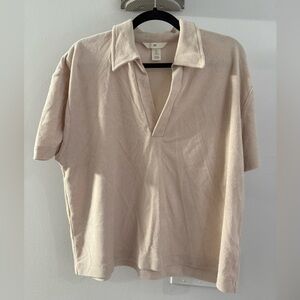 NWOT-H&M Beige Shirt and Shorts Set